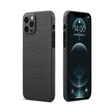 Премиальный чехол бампер для iPhone 12 Pro Max Anomaly Carbon Plaid (Закрытый модуль камеры) Black (Черный)