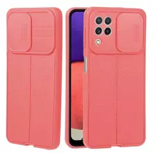 Протиударний чохол бампер для Samsung Galaxy A12 / Galaxy M12 / Galaxy A12 Nacho Anomaly Leather Fit Pro (шторка на камеру) Red (Червоний)