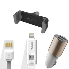 Автомобильный набор Rock 3 in 1 Universal Car Kit Gold (Золотой)