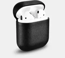 Чехол Icarer Airpods Nappa Leather Protective Case Cover для наушников AirPods Black (Черный) IAP004