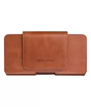 Кожаный чехол Qialino Universal Magnetic Leather Belt Phone Pouch Brown (Коричневый)