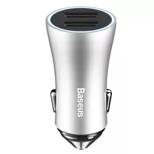 Автомобільна зарядка від прикурювача Baseus Contactor Dual USB Silver (Сріблястий) CCALL-DZ09