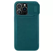 Чохол бампер Nillkin Qin Pro (plain leather) для iPhone 15 Pro Deep Green (Зелений) Чохол бампер Nillkin Qin Pro (plain leather) для iPhone 15 Pro Deep Green (Зелений)