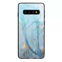 Чехол бампер для Samsung Galaxy S10 Anomaly Cosmo Blue / Gold (Синий / Золотой)
