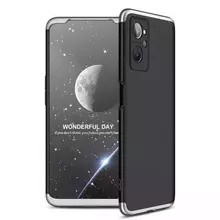Ультратонкий чехол бампер для Motorola Moto G84 GKK Dual Armor Black / Silver (Черный / Серебристый) 