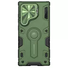 Чохол бампер Nillkin CamShield Armor Prop Magnetic (шторка на камеру) для Samsung Galaxy S24 Ultra Dark Green (Темно зелений) 