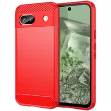 Противоударный чехол бампер для Google Pixel 8a iPaky Carbon Fiber Red (Красный)
