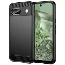 Противоударный чехол бампер для Google Pixel 8a iPaky Carbon Fiber Black (Черный)
