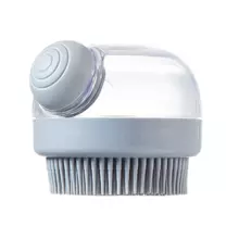 Массажная щётка для душа с дозатором для мыла, силиконовая, серый, 8,5х7 см