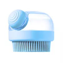 Массажная щётка для душа с дозатором для мыла, силиконовая, синий, 8,5х7 см