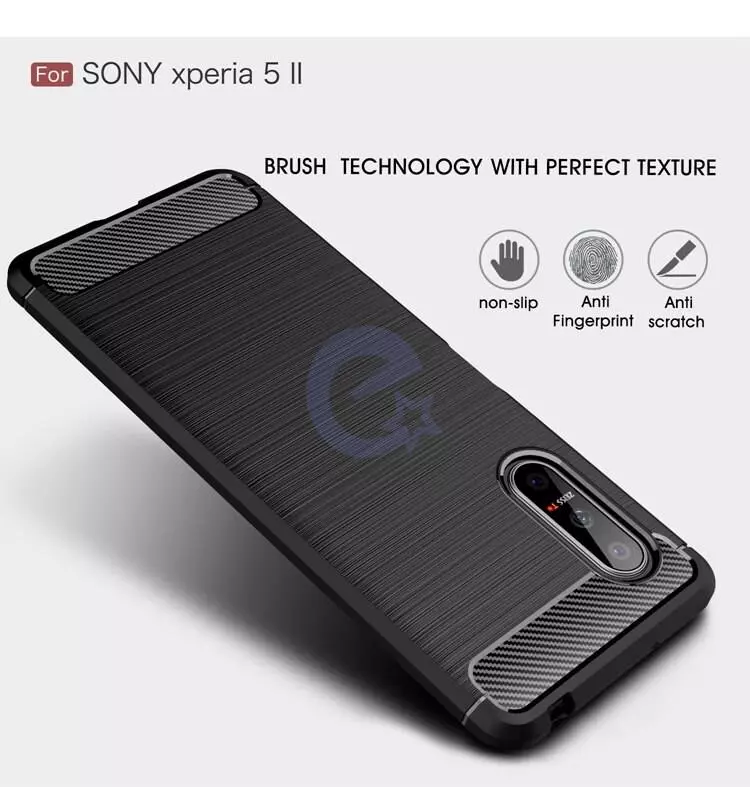 Чехол бампер Ipaky Carbon Fiber для Sony Xperia 5 II Red (Красный) Чехол бампер Ipaky Carbon Fiber для Sony Xperia 5 II Red (Красный)