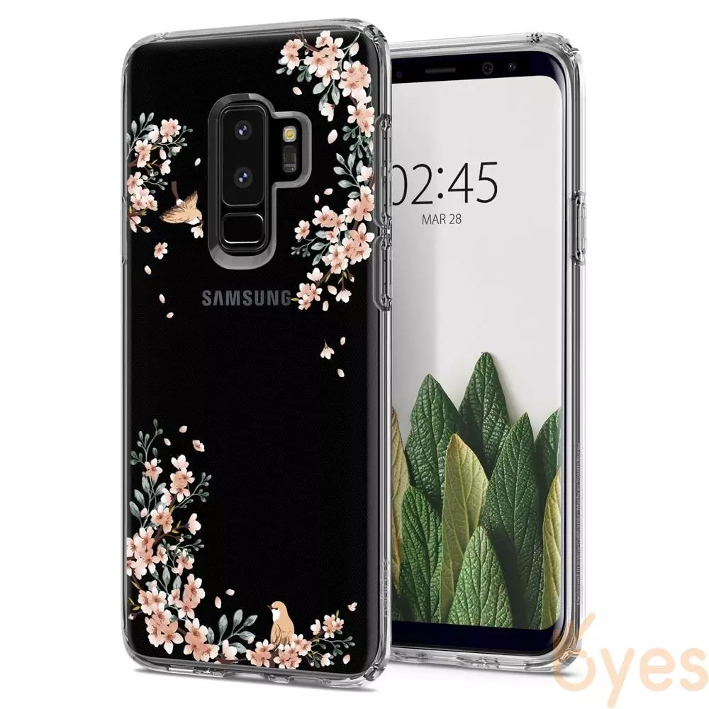 Чехол бампер Spigen Case Liquid Crystal Blossom для Samsung Galaxy S9 Plus (Nature (Природа))