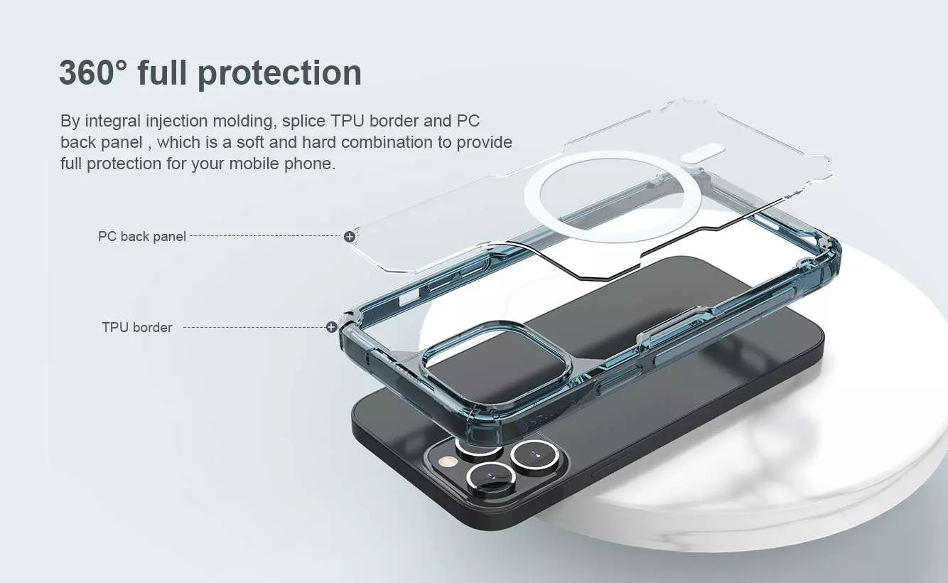 Чехол бампер для iPhone 13 Pro Max Nillkin TPU Nature Pro Magnetic Blue (Синий) 6902048230439 Чехол бампер для iPhone 13 Pro Max Nillkin TPU Nature Pro Magnetic Blue (Синий) 6902048230439
