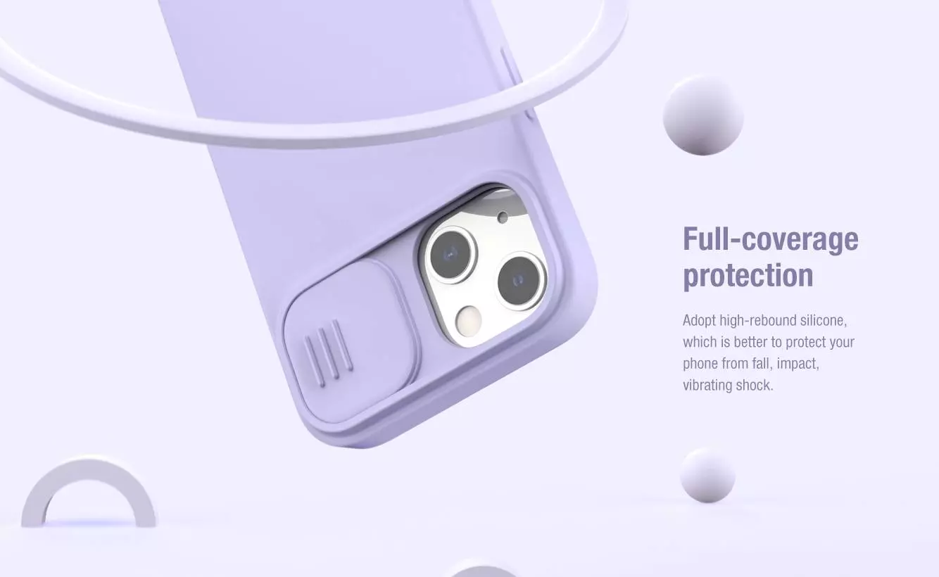 Чехол бампер для iPhone 13 Nillkin CamShield Silky Silicone Mint Green (Мятный Зеленый)