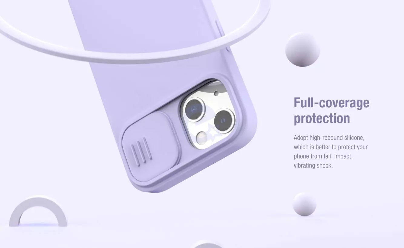 Чехол бампер для iPhone 13 Nillkin CamShield Silky Silicone Black (Черный)