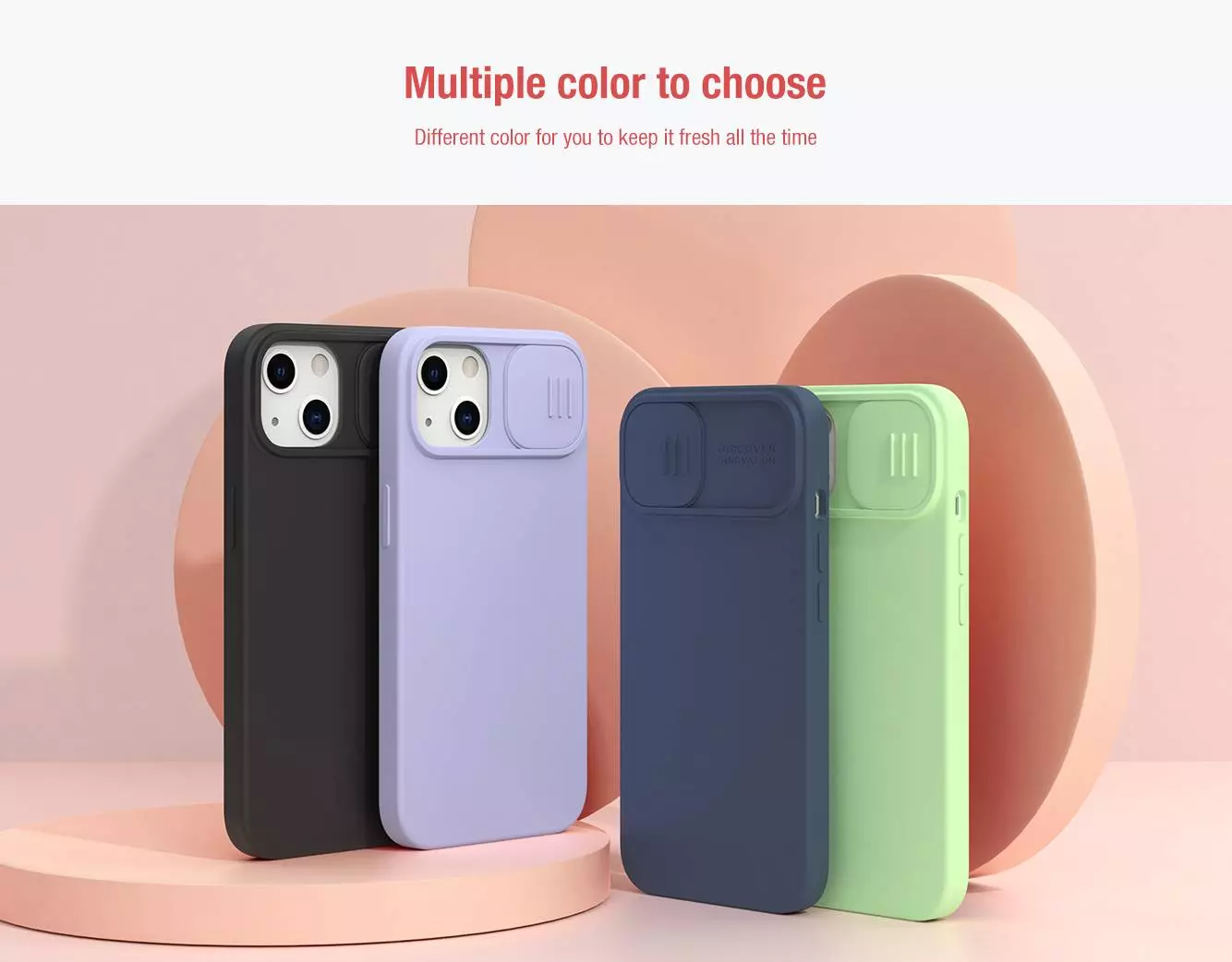 Чехол бампер для iPhone 13 Nillkin CamShield Silky Silicone Mint Green (Мятный Зеленый)