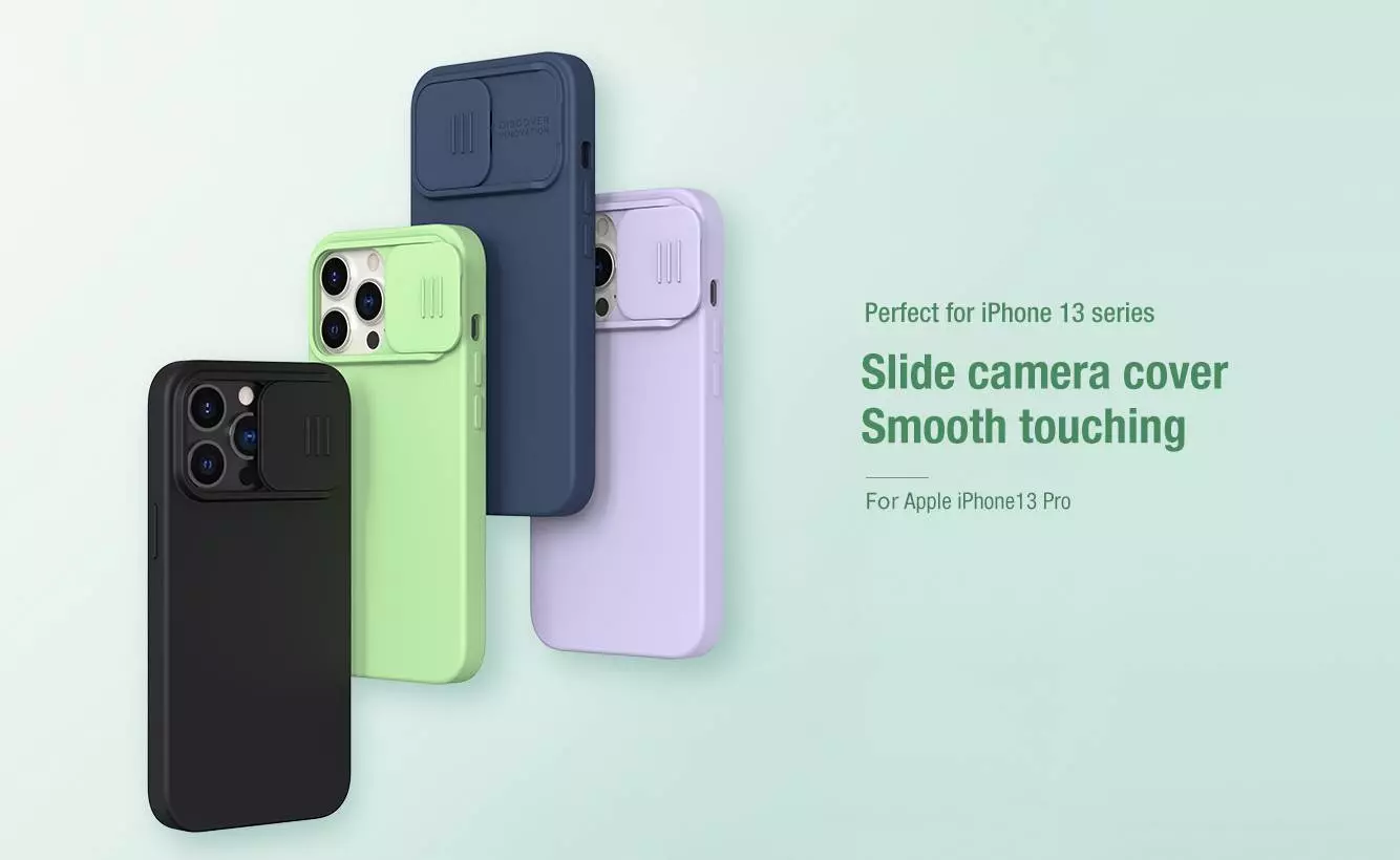 Чехол бампер для iPhone 13 Pro Nillkin CamShield Silky Magnetic Silicone Black (Черный) 6902048223523