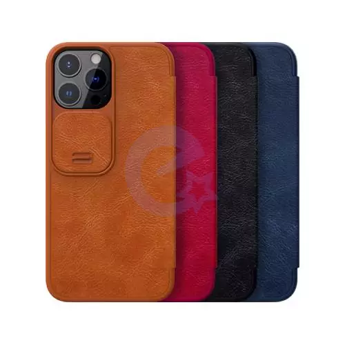 Чехол книжка для iPhone 13 Pro Max Nillkin Qin Brown (Коричневый) 6902048226685