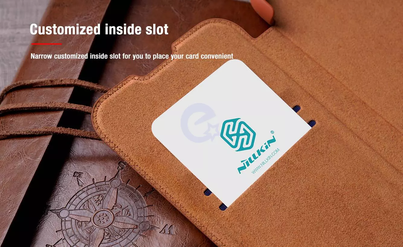 Чехол книжка для iPhone 13 Pro Max Nillkin Qin Brown (Коричневый) 6902048226685