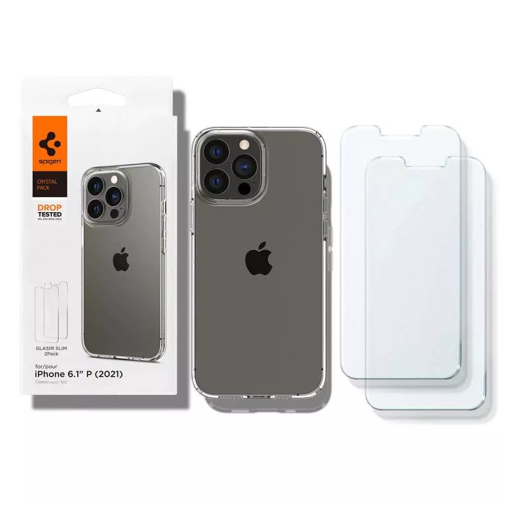 Чехол бампер для iPhone 13 Pro Spigen Crystal Pack Crystal Clear (Прозрачный) ACS03637 Чехол бампер для iPhone 13 Pro Spigen Crystal Pack Crystal Clear (Прозрачный) ACS03637