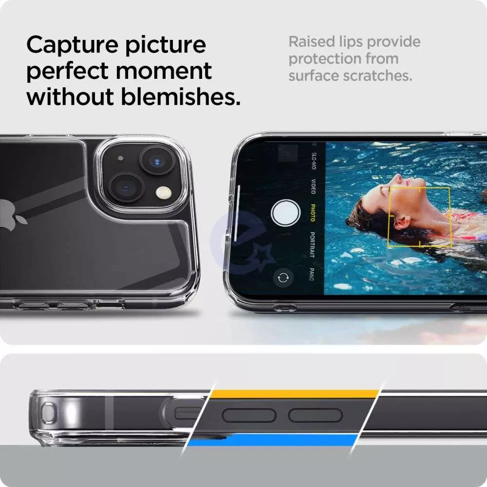 Чехол бампер для iPhone 13 Spigen Quartz Hybrid Crystal Clear (Прозрачный) ACS03532