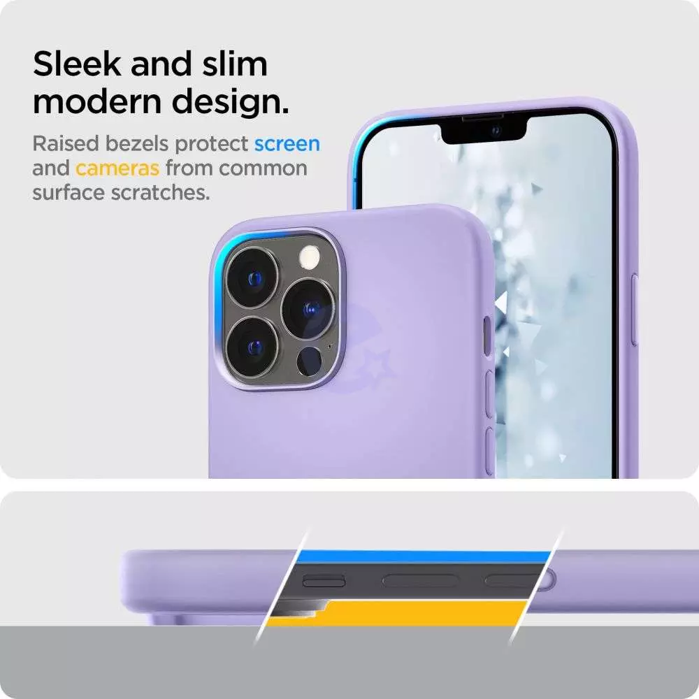 Чехол бампер для iPhone 13 Pro Spigen Silicone Fit Iris Purple (Ирис Фиолетовый) ACS03286