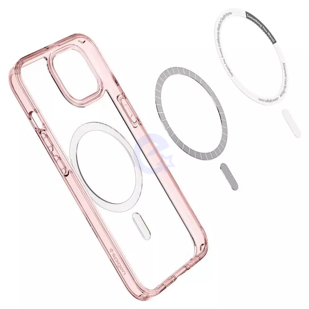 Чехол бампер для iPhone 13 Mini Spigen Ultra Hybrid MagSafe Compatible Rose Crystal (Розовый Кристальный) ACS03324