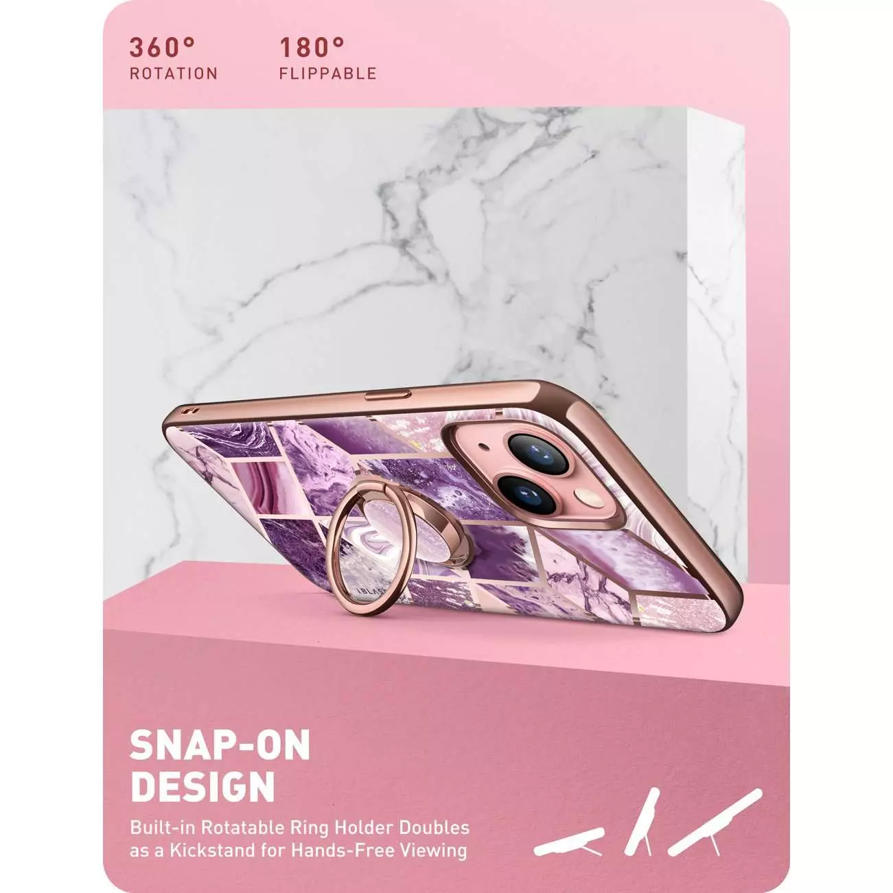 Чехол бампер для iPhone 13 i-Blason Cosmo Snap Marble Purple (Мрамор Фиолетовый) 843439114050 Чехол бампер для iPhone 13 i-Blason Cosmo Snap Marble Purple (Мрамор Фиолетовый) 843439114050