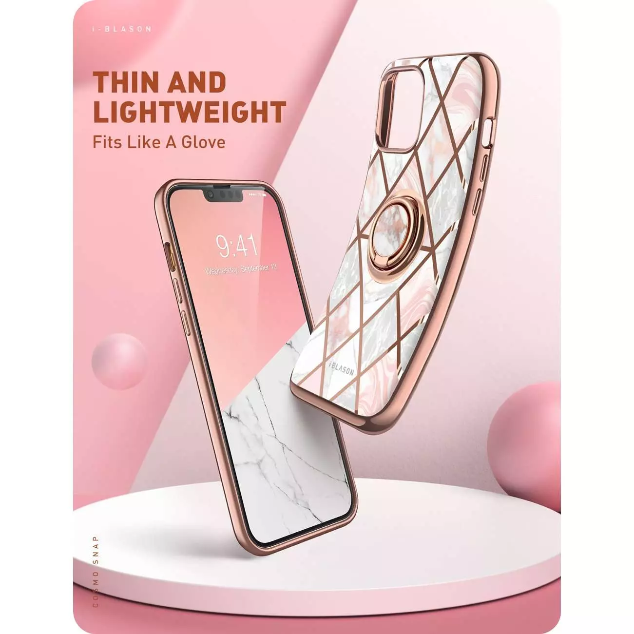 Чехол бампер для iPhone 13 Pro i-Blason Cosmo Snap Marble Pink (Мрамор Розовый) 843439114272 Чехол бампер для iPhone 13 Pro i-Blason Cosmo Snap Marble Pink (Мрамор Розовый) 843439114272
