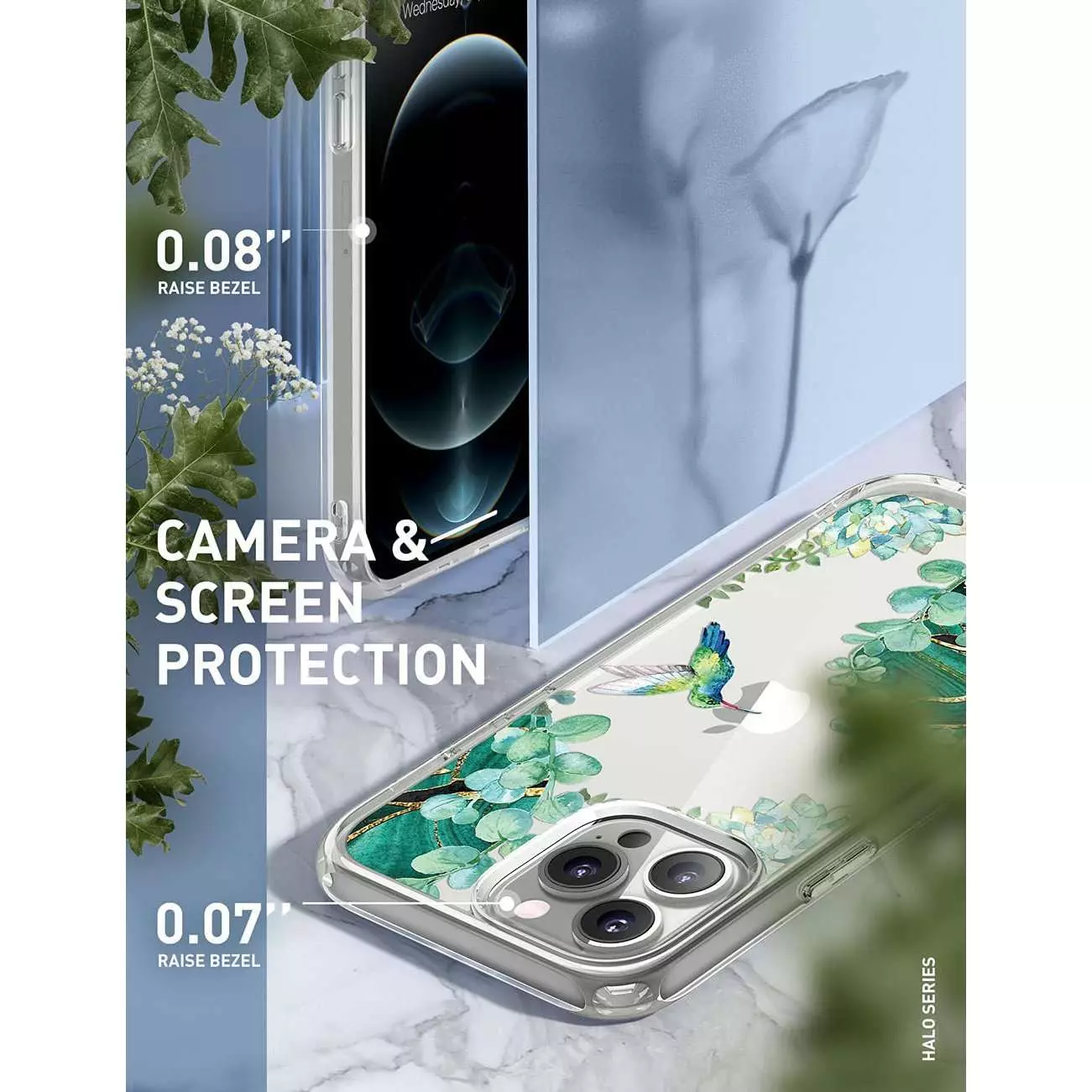 Чехол бампер для iPhone 13 Pro Max i-Blason Halo Green Hummingbird (Зеленый Колибри) 843439114951