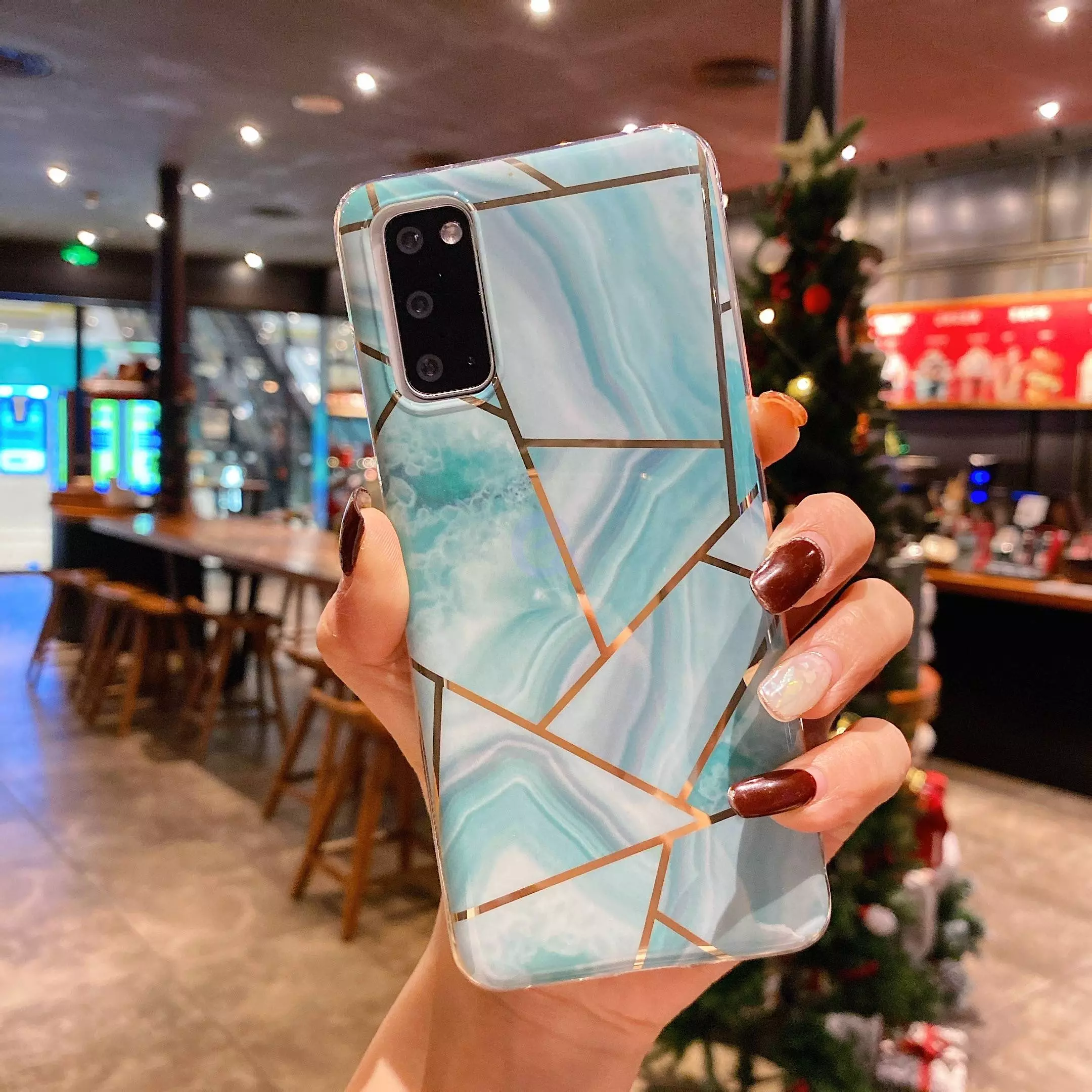 Чехол бампер для Samsung Galaxy M62 Anomaly Marble Plating Blue Triangle (Синий Треугольник) Чехол бампер для Samsung Galaxy M62 Anomaly Marble Plating Blue Triangle (Синий Треугольник)