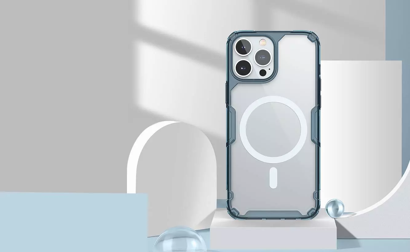 Чехол бампер для iPhone 13 Pro Nillkin TPU Nature Pro Magnetic Blue (Синий)