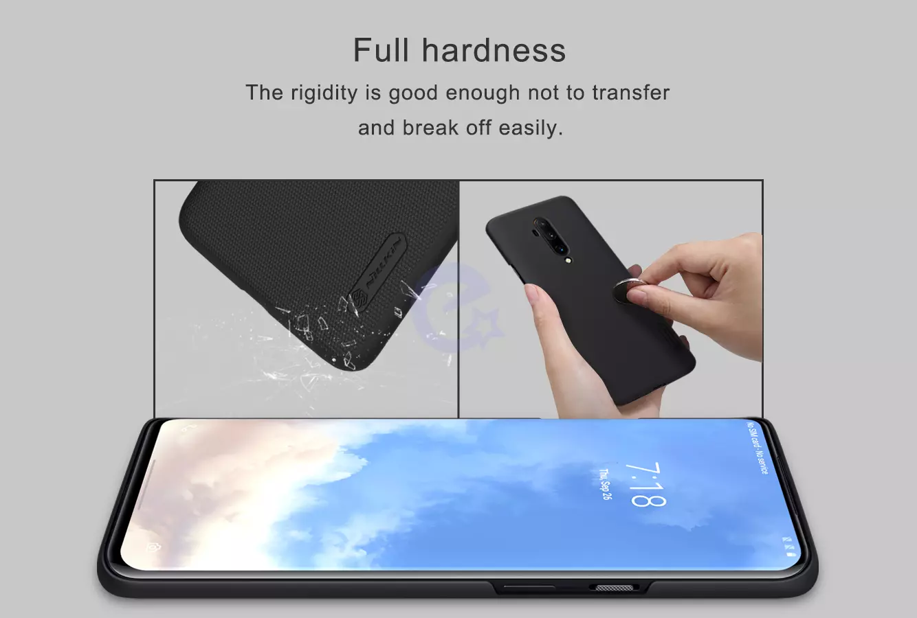 Чехол бампер Nillkin Super Frosted Shield для OnePlus 7T Pro Black (Черный) 6902048187313 Чехол бампер Nillkin Super Frosted Shield для OnePlus 7T Pro Black (Черный) 6902048187313