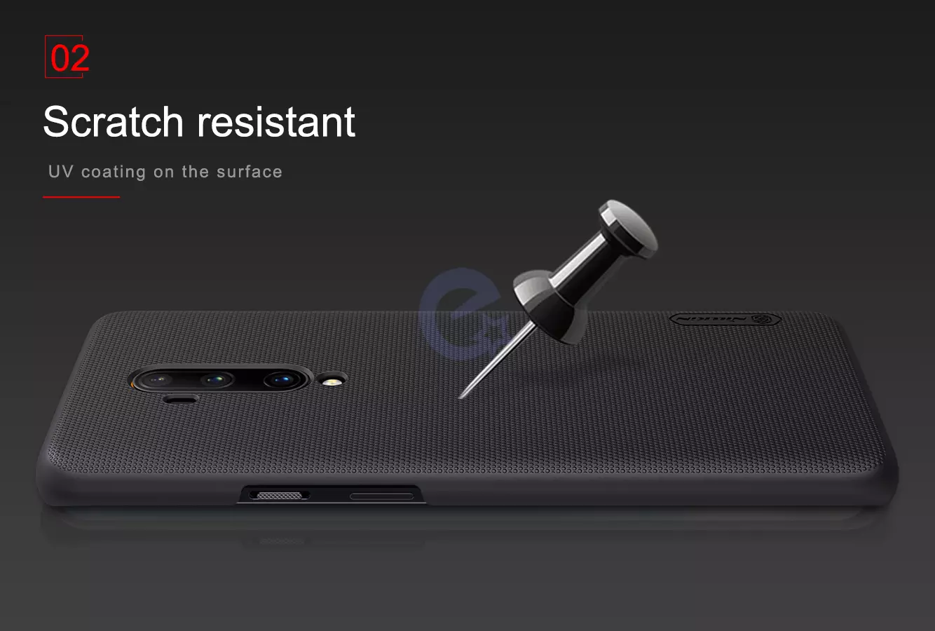 Чехол бампер Nillkin Super Frosted Shield для OnePlus 7T Pro Black (Черный) 6902048187313 Чехол бампер Nillkin Super Frosted Shield для OnePlus 7T Pro Black (Черный) 6902048187313