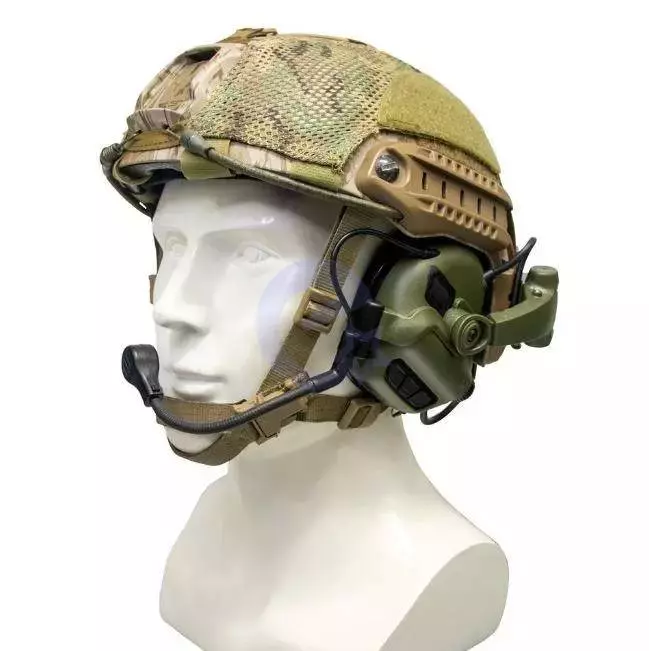Активные наушники тактические EARMOR M32X-Mark3 MilPro на шлем fast крепление ARC с микрофоном Foliage Green (Оливковый)