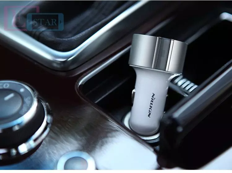 Автомобільна зарядка від прикурювача Nillkin Vigor car charger Dual Port USB Car Charger для Samsung, Apple, Hyawei, Asus, HTC, Meizu Grey (Сірий)