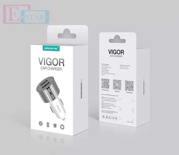Автомобільна зарядка від прикурювача Nillkin Vigor car charger Dual Port USB Car Charger для Samsung, Apple, Hyawei, Asus, HTC, Meizu Grey (Сірий)