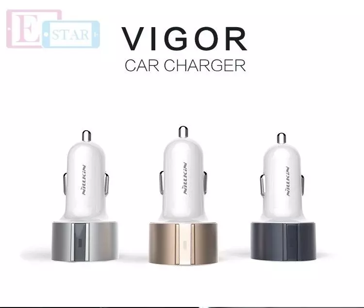 Автомобільна зарядка від прикурювача Nillkin Vigor car charger Dual Port USB Car Charger для Samsung, Apple, Hyawei, Asus, HTC, Meizu Grey (Сірий)