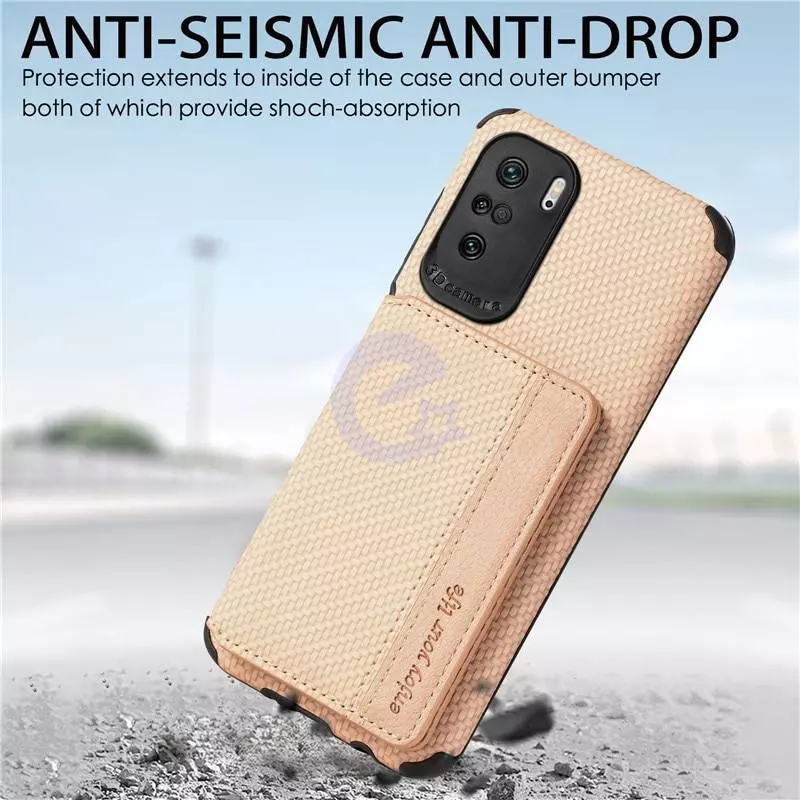 Чехол бампер для Xiaomi Mi 11i / Poco F3 / Redmi K40 / Redmi K40 Pro Anomaly Card Holder Brown (Коричневый)