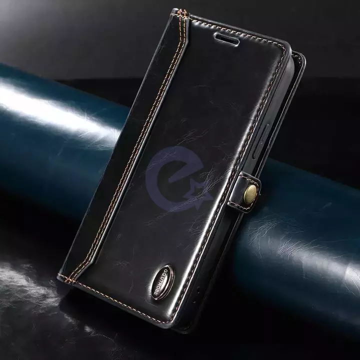 Чехол книжка для Xiaomi Redmi Note 12 Anomaly Elite Leather Black (Черный)