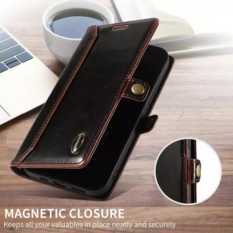 Чехол книжка для Xiaomi Redmi Note 12 Anomaly Elite Leather Black (Черный)