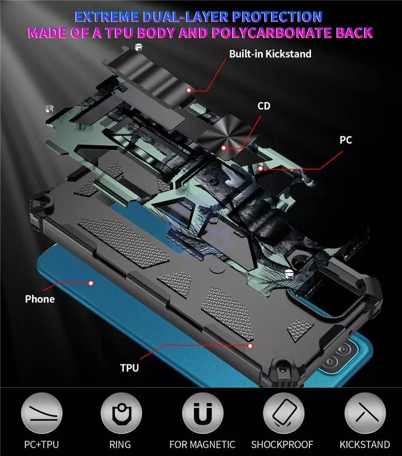 Протиударний чохол бампер для Motorola Moto G Stylus 5G Anomaly Hybrid Armor (вбудована підставка) Rose Gold (Рожеве золото)