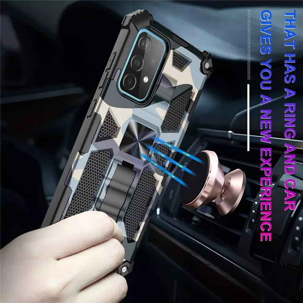 Противоударный чехол бампер для Xiaomi 11T / 11T Pro Anomaly Hybrid Armor (встроенная подставка) Camo / Blue (Камуфляж / Синий)