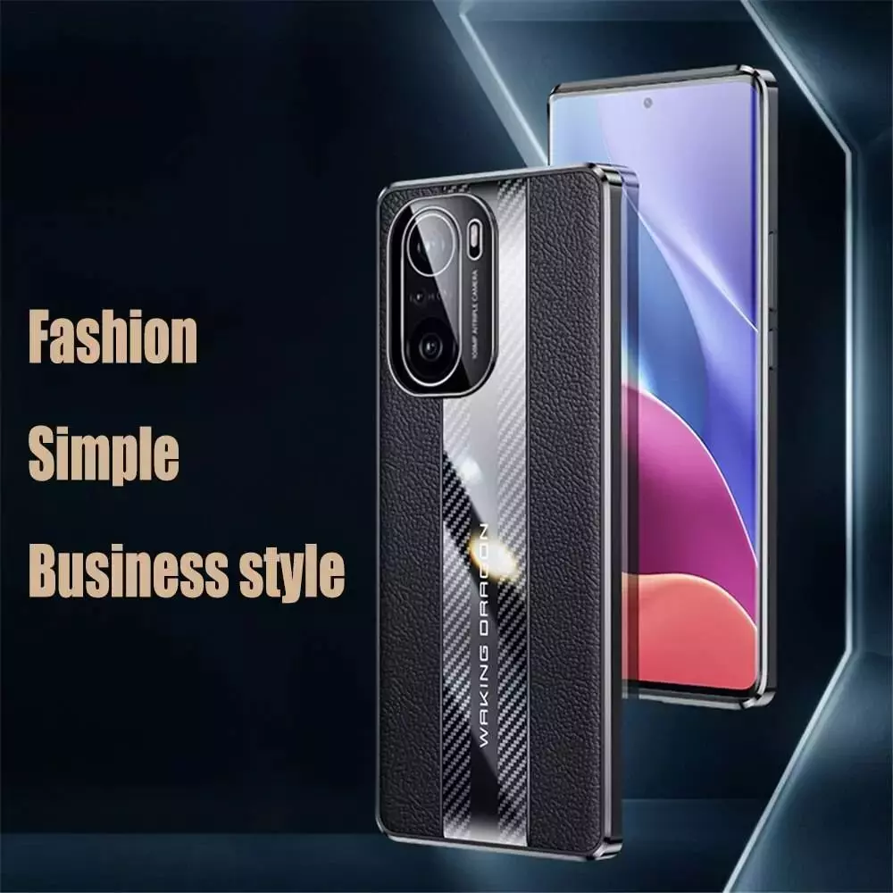 Чохол бампер для Xiaomi Poco F4 GT / Redmi K50 Gaming Anomaly Metal Carbon Leather Red (Червоний)