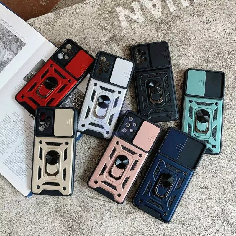 Протиударний чохол бампер для Samsung Galaxy M33 Anomaly CamShield S (шторка на камеру + підставка) Rose Gold (Рожеве золото)