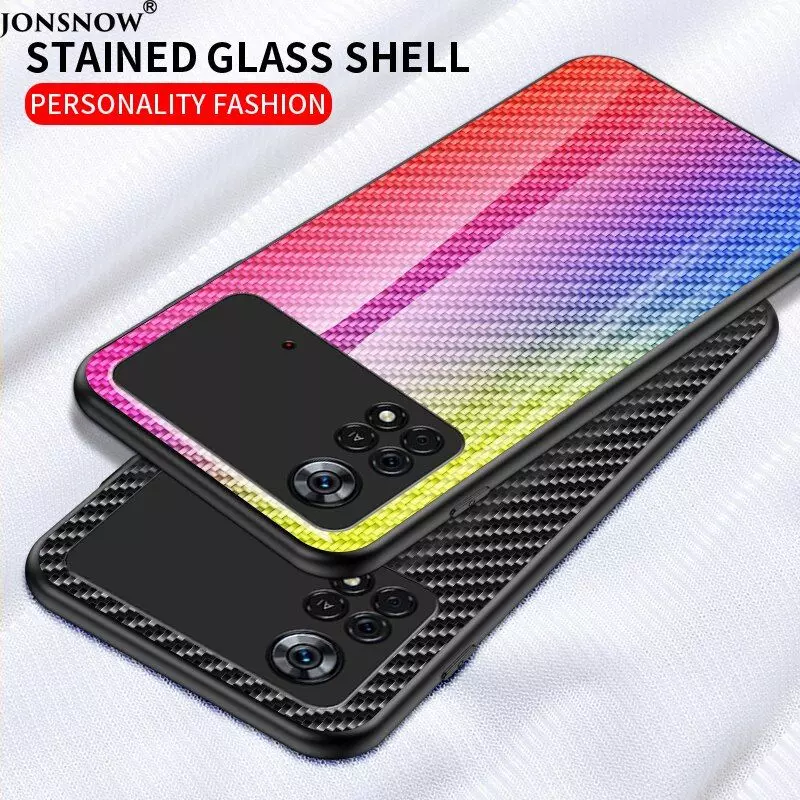 Чехол бампер для Xiaomi Poco M4 Pro Anomaly Cosmo Carbon Colorful (Красочный)