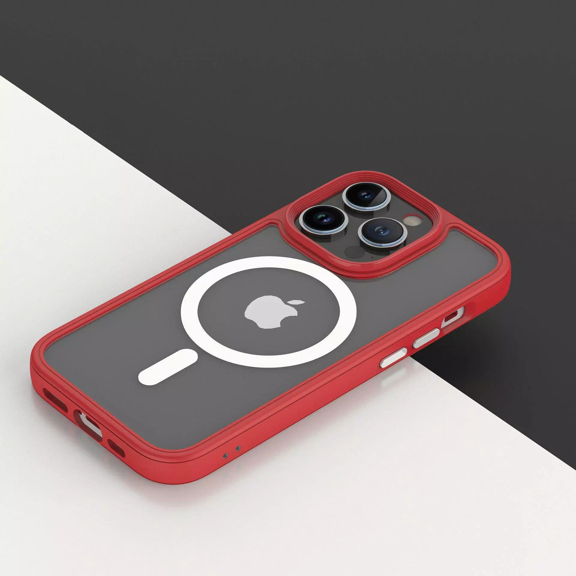Чохол бампер для iPhone 14 Anomaly Metal Buttons with Magsafe Red (Червоний)