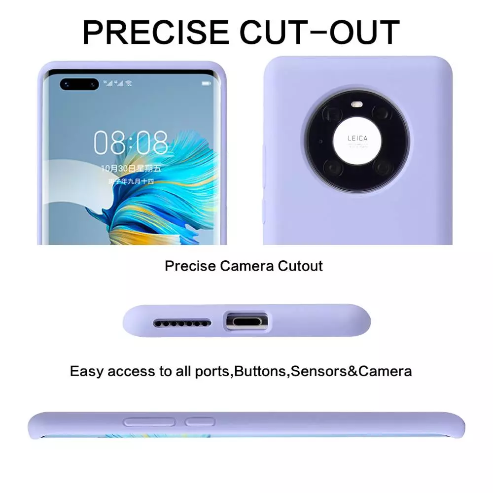 Чехол бампер для Huawei Mate 50 Pro Anomaly Silicone (с микрофиброй) Purple (Пурпурный)