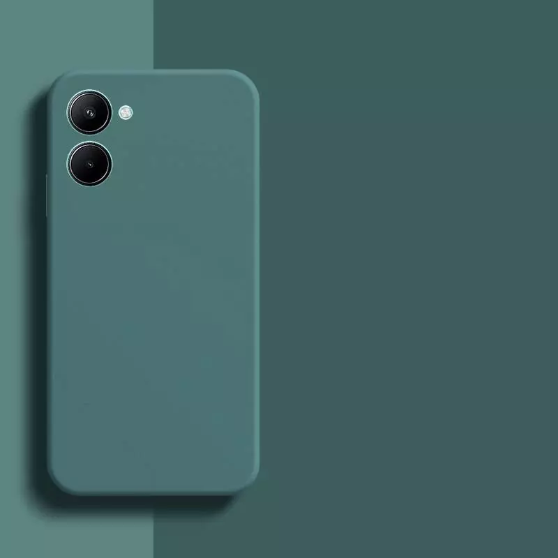 Чехол бампер для Infinix Hot 20 Anomaly Silicone (с микрофиброй) Dark Green (Темно Зеленый)