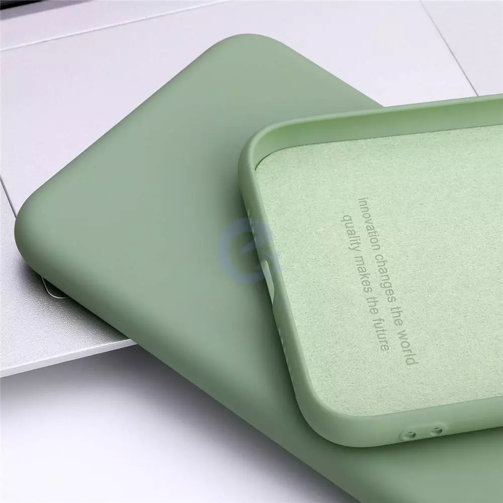 Чехол бампер для Samsung Galaxy M53 Anomaly Silicone (с микрофиброй) Light Green (Светло Зеленый)